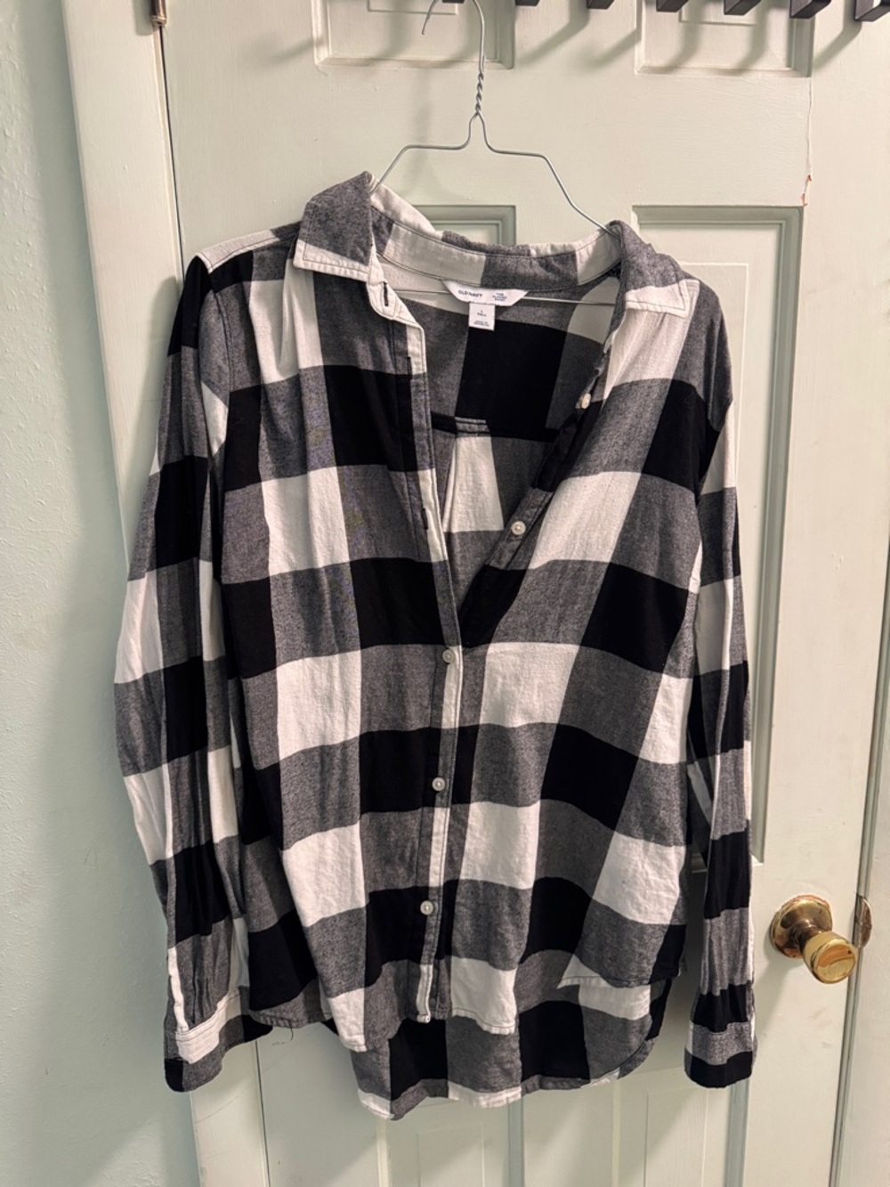 Old Navy Black and White Plaid Classic Shirt
